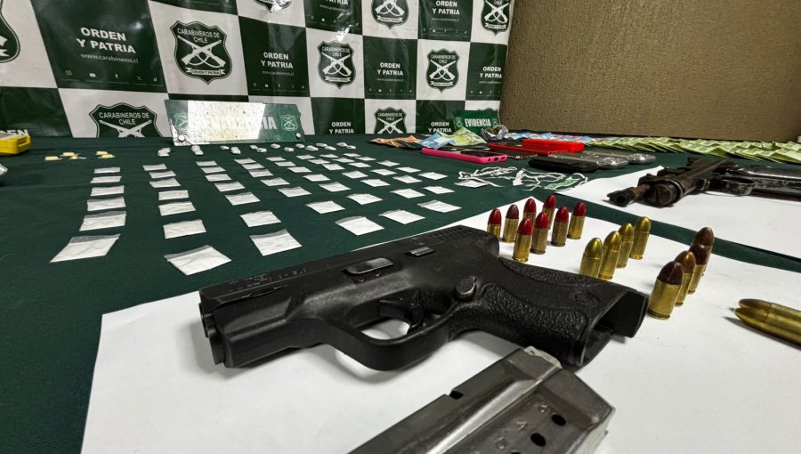 Operativo antidrogas en Puchuncaví deja cuatro personas detenidas y armas incautadas
