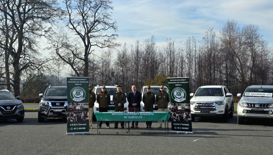 Carabineros ha recuperado 54 vehículos robados en La Araucanía: 12 de estos fueron entregados a sus legítimos propietarios