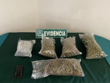 Detienen a sujetos a bordo de un auto que transportaba marihuana en Reñaca Alto