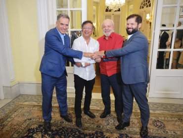 «Democracia Siempre»: Presidente Boric recibe a sus pares de Brasil, Uruguay, Colombia y España en el palacio de La Moneda