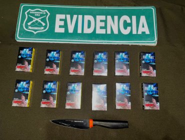 Delincuente que asaltó servicentro de Av. Alessandri fue detenido con cigarrillos y un cuchillo en su poder en Viña del Mar