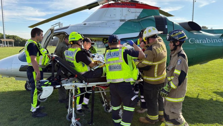Bebé de 2 meses en estado grave fue trasladado de forma aérea desde Puchuncaví al Hospital Gustavo Fricke de Viña del Mar
