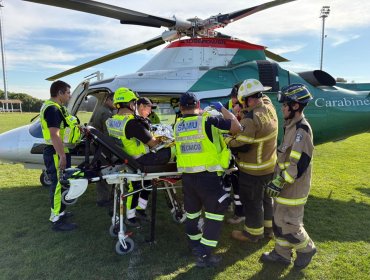 Bebé de 2 meses en estado grave fue trasladado de forma aérea desde Puchuncaví al Hospital Gustavo Fricke de Viña del Mar
