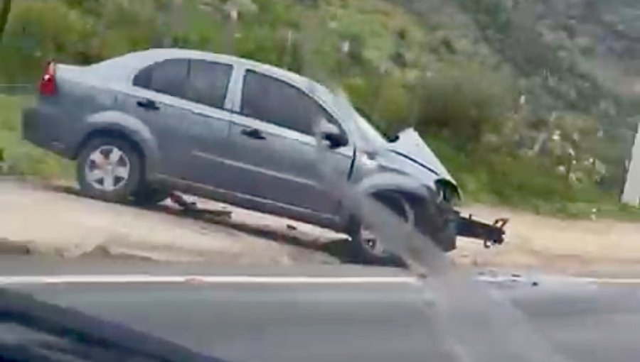 Colisión frontal de dos vehículos menores dejó un lesionado en ruta F-30E de Quintero