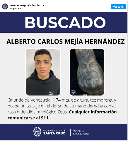 Activan alerta en Santa Cruz, Argentina, para encontrar al sicario de Meiggs