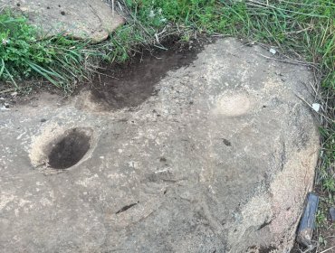 Hallazgo arqueológico en Llolleo: Descubren inédita piedra tacita de la cultura prehispánica y piden su protección urgente