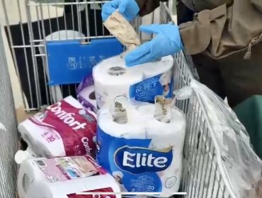 Sorprenden a mujer traficando droga oculta en rollos de papel higiénico en Valparaíso