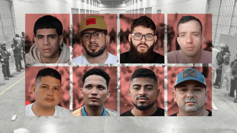 Ocho de los venezolanos deportados por EE.UU. a El Salvador denuncian "brutalidad" en la megacárcel de Bukele