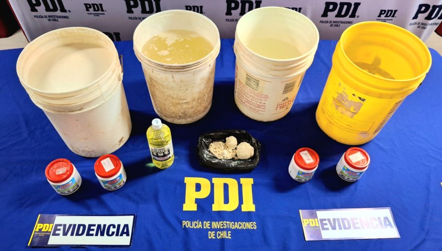 Desarticulan laboratorio clandestino de drogas en Copiapó e incautan más de 500 mil dosis de cocaína