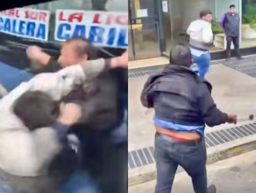 Conductores de micro protagonizan violenta pelea con cadenas en el centro de Viña