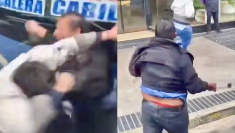 Conductores de micro protagonizan violenta pelea con cadenas en el centro de Viña