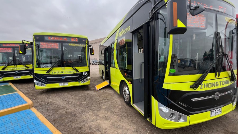 Llegaron buses eléctricos a Arica: Este sábado comienzan a funcionar en tramo de 35 kms.