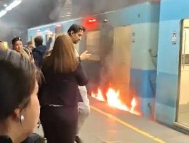 Incendio en vagón obligó a suspender servicio de ocho estaciones de la Línea 5 del Metro de Santiago