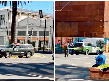 Mochila abandonada genera amplio operativo policial en sucursal bancaria de Valparaíso