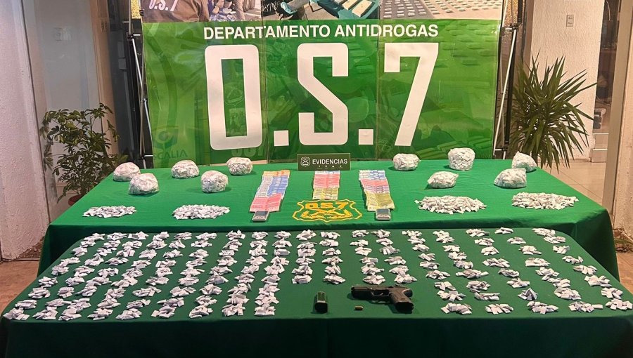 Tres detenidos deja investigación del OS7 de Carabineros por tráfico de drogas en San Felipe