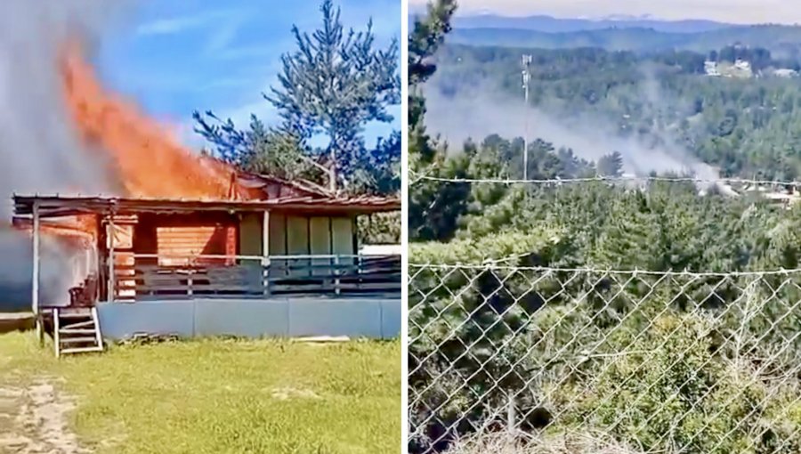 Incendio estructural destruyó una casa de material ligero en el sector de Laguna Verde