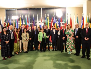 A excepción de Rojo Edwards, comitiva de senadores que viajó a Asamblea de la ONU respalda candidatura de Michelle Bachelet