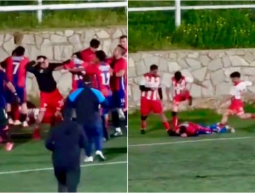 Batalla campal en un clásico del fútbol amateur de Viña del Mar deja brutales escenas de violencia entre los propios jugadores