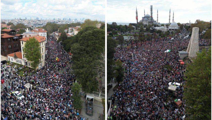 Alrededor de medio millón de personas marchó en Estambul para apoyar a Gaza