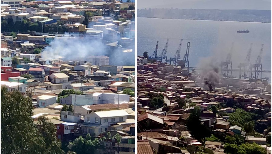Incendio en el cerro Toro de Valparaíso consumió una casa y dejó a un hombre de 90 años con serios problemas respiratorios