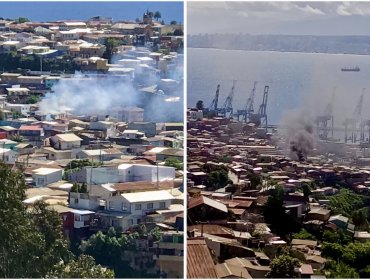Incendio en el cerro Toro de Valparaíso consumió una casa y dejó a un hombre de 90 años con serios problemas respiratorios