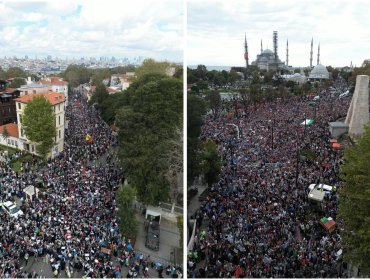 Alrededor de medio millón de personas marchó en Estambul para apoyar a Gaza
