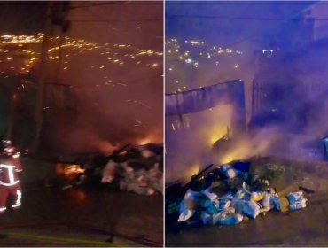 Incendio estructural destruye una casa-habitación en el cerro Cordillera de Valparaíso: no hubo personas lesionadas