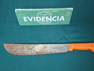 Capturan a delincuente que con un machete intimidó a mujer para robarle su celular y dinero en efectivo en Quilpué