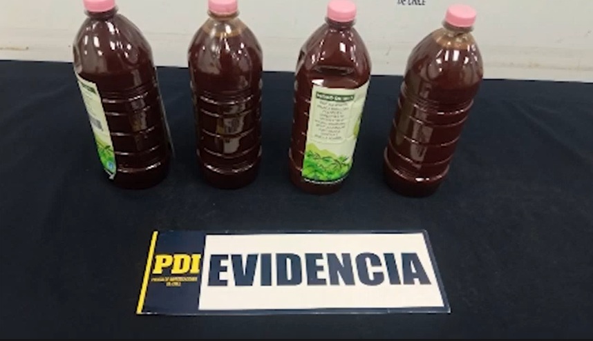Detienen a dos ciudadanos brasileños que fueron sorprendidos en el aeropuerto de Santiago con botellas de ayahuasca
