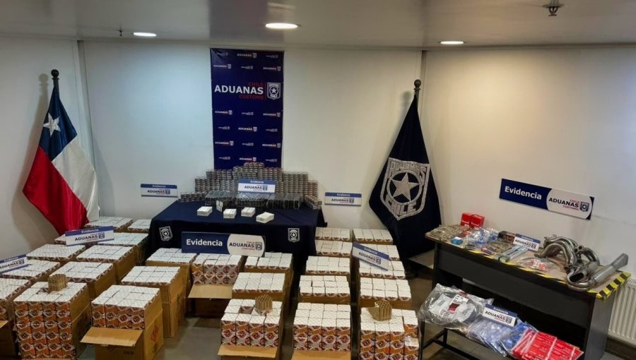Contrabando en el paso Los Libertadores: incautan fuegos artificiales, cigarros, anabólicos y repuestos en camión argentino