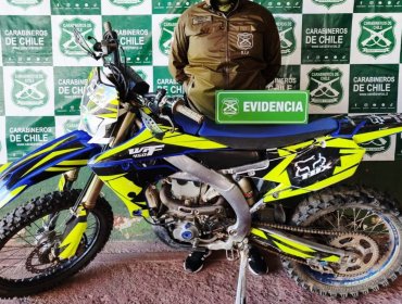 Recuperan en San Esteban una motocicleta que fue robada en febrero en Lo Barnechea