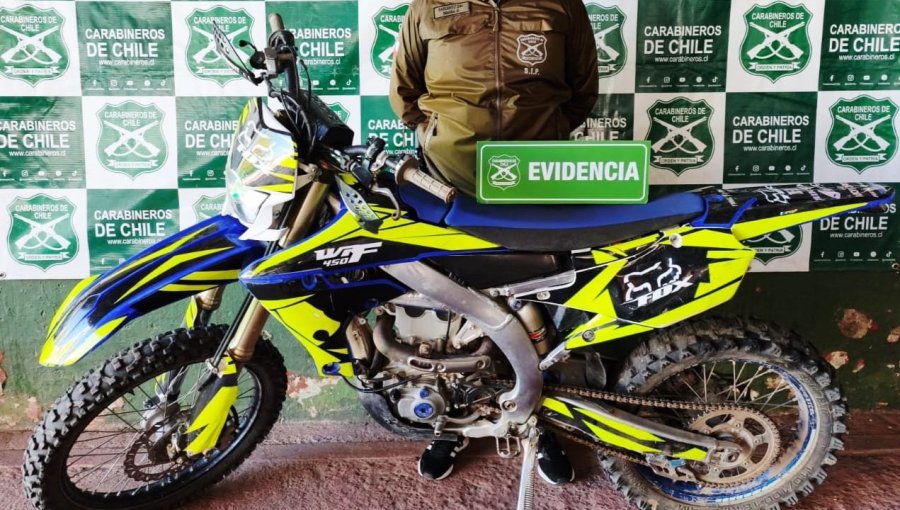 Recuperan en San Esteban una motocicleta que fue robada en febrero en Lo Barnechea