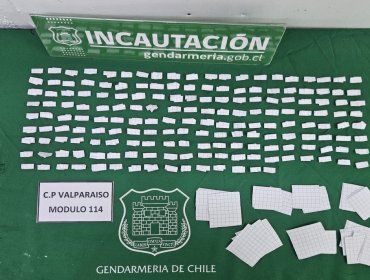 Operativo permite incautar casi 180 dosis de pasta base de cocaína en la cárcel de Valparaíso