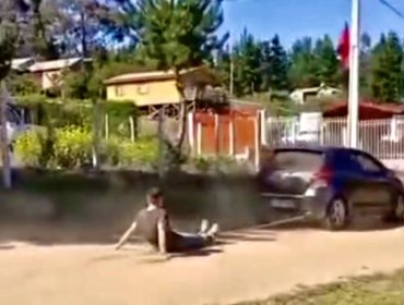 Ladrón fue amarrado y arrastrado por un auto en las calles de tierra de Laguna Verde tras ser sorprendido robando en una casa