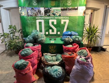 Incautan cerca de 150 kilos de droga en tres procedimientos policiales en la V Región