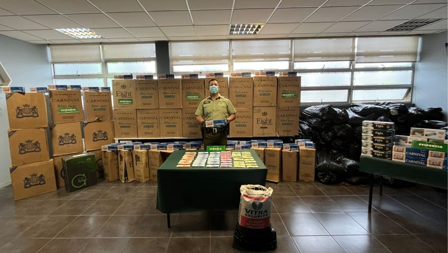 Cae clan familiar dedicado a distribuir y vender cigarros y tabaco de contrabando en Villa Alemana: mantenían casi 20 mil cajetillas