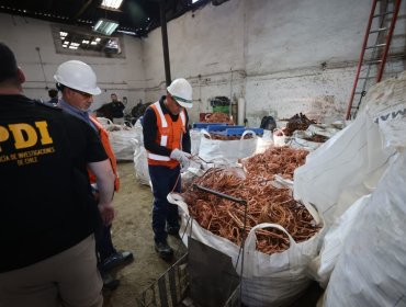 Incautan más de 280 kilos de cable de cobre y detienen a una persona durante fiscalización en San Joaquín