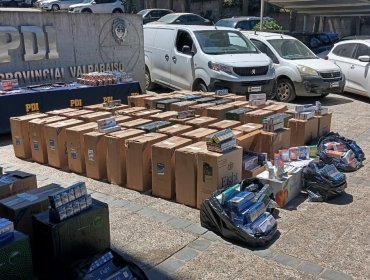 PDI desarticula red criminal dedicada al contrabando de cigarrillos en Valparaíso y Santiago: 15 sujetos fueron detenidos