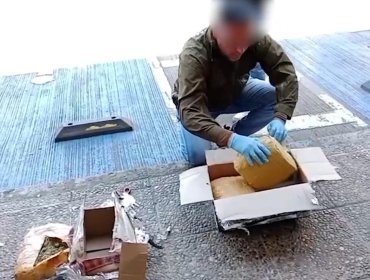 Dos personas fueron detenidos por recibir encomienda con tres kilos de marihuana en Temuco