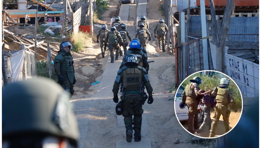 Barricadas, detenidos e insólito robo en pleno procedimiento: así fue el desalojo del campamento Unión Sin Fronteras de Placilla