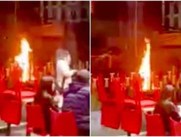 Clientes intentaron incendiar un local de KFC en Viña del Mar tras violento incidente