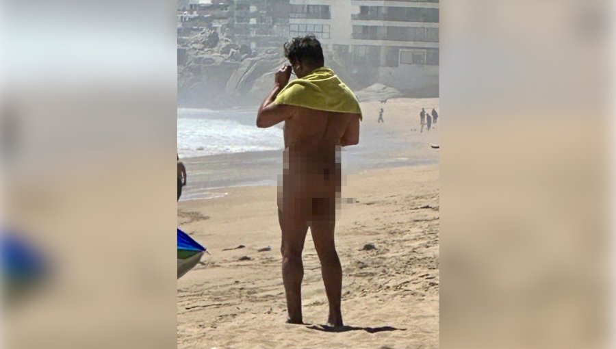 Sin toalla y sin pudor: revuelo causa bañista que tomó sol desnudo en playa de Reñaca
