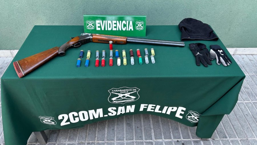 Con escopeta y municiones detuvieron a hombre denunciado por realizar disparos en la vía pública de San Felipe