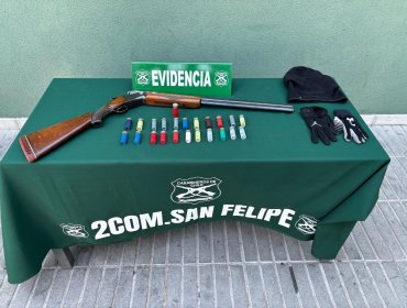 Con escopeta y municiones detuvieron a hombre denunciado por realizar disparos en la vía pública de San Felipe
