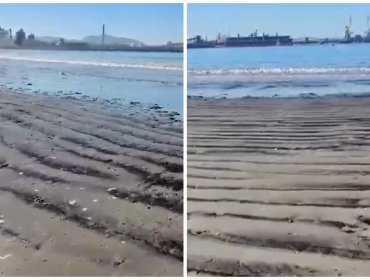 No cesa la contaminación en Puchuncaví: presencia de material particulado oscuro movilizó a la Policía Marítima a playa Ventanas