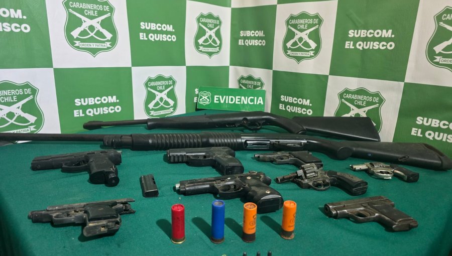 Encuentran armas y municiones en vivienda de detenido por su presunta responsabilidad en incendio forestal en El Quisco