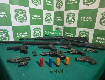 Encuentran armas y municiones en vivienda de detenido por su presunta responsabilidad en incendio forestal en El Quisco