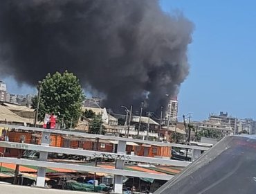 Las imágenes que deja el incendio estructural en mall chino del centro de Viña del Mar