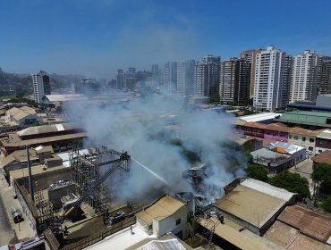 Cuatro locales comerciales ha consumido incendio en bodega de mall chino en Viña del Mar: 60 mil clientes están sin luz