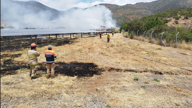 Incendio forestal consumió pastizales y matorrales en la localidad San Pedro de Quillota